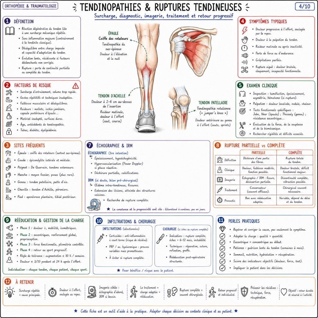 Tendinopathies & Ruptures Tendineuses : Surcharges & Imagerie