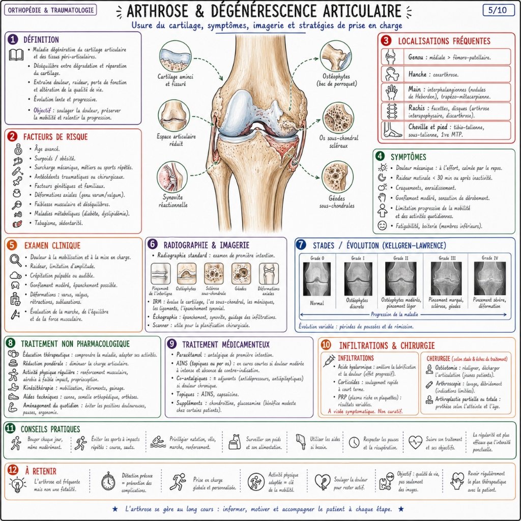 Arthrose & Dégénérescence Articulaire : Cartilage & Infiltrations