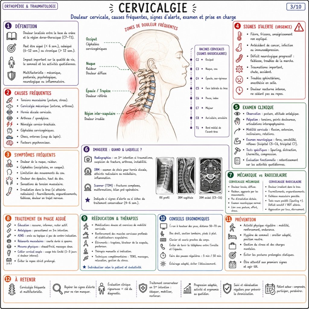 Cervicalgie : Douleur Cervicale, Causes, Signes d'Alerte & Prise en Charge