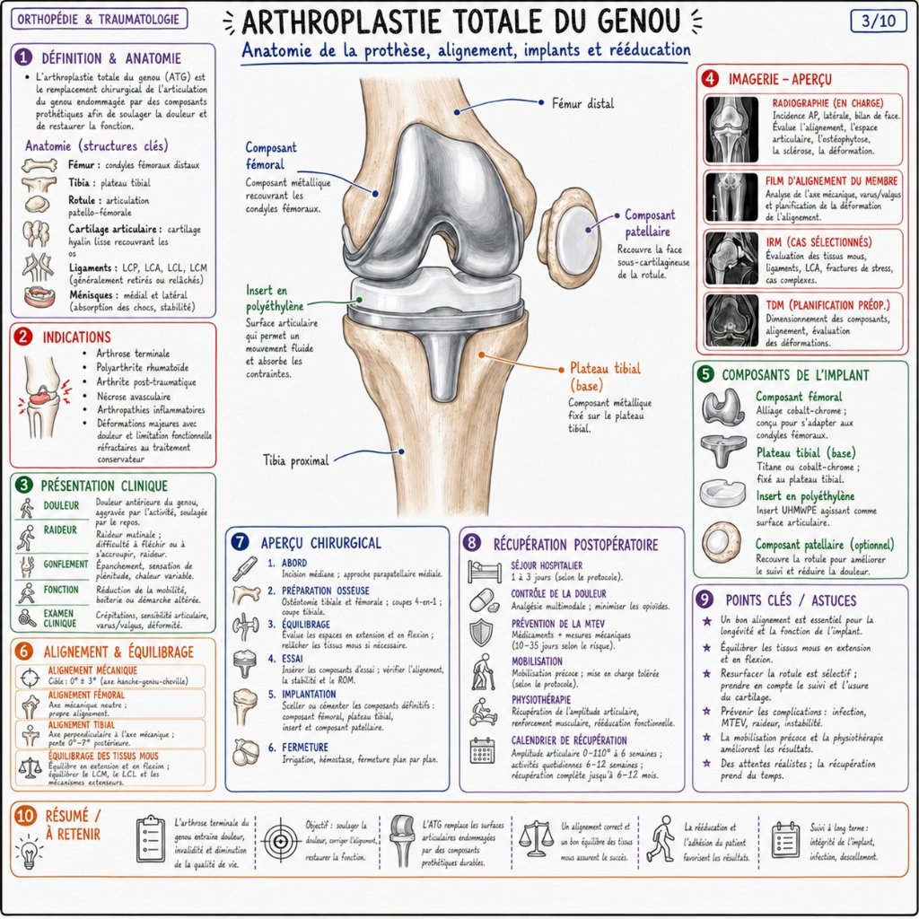 Arthroplastie Totale du Genou : Alignement, Implants & Rééducation